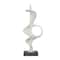 28" White Polystone Abstract Sculpture with Black Base